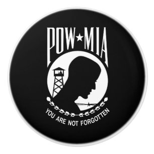 Pomo De Cerámica Bandera POW MIA: Soldados desaparecidos de la guer