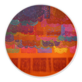 Pomo De Cerámica Banners naranja Coco Mexicanos Colores audaces