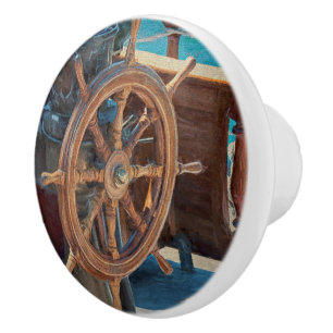 Pomo De Cerámica Barco de la Armada náutico del océano