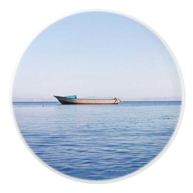 Pomo De Cerámica Barco marítimo tranquilo (Anverso)