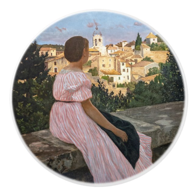 Pomo De Cerámica Bazille Frederic - El Vestido Rosa (Anverso)