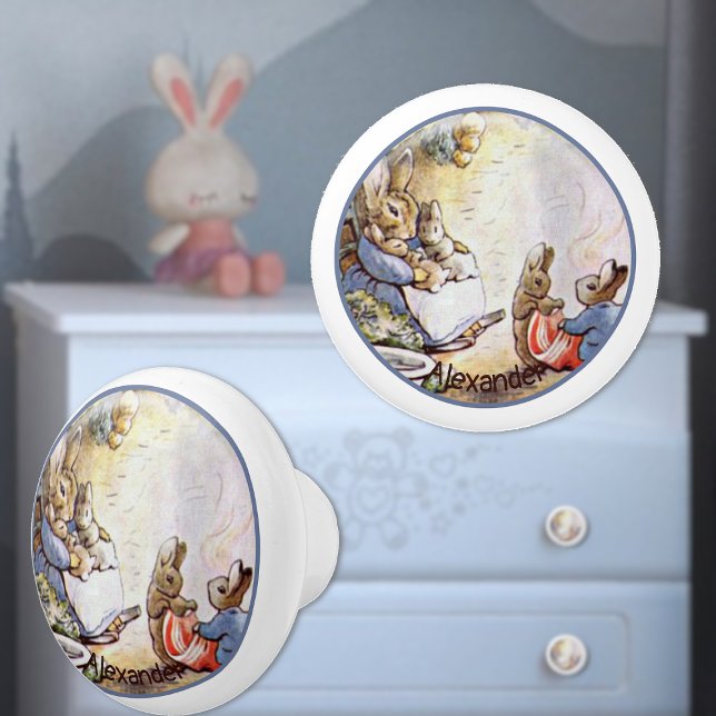 Pomo De Cerámica Beatrix Potter Bunny Family Ceramic Knob (Subido por el creador)