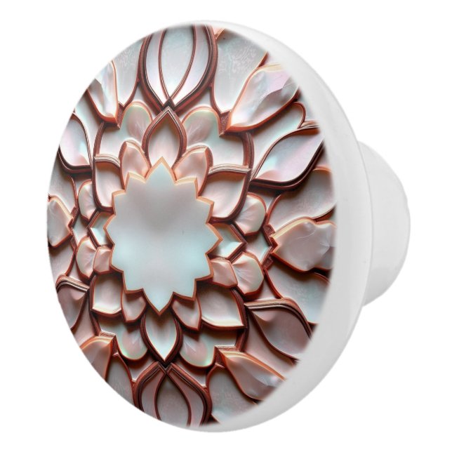 Pomo De Cerámica Beautiful pink offwhite pearl inspired (Derecha)