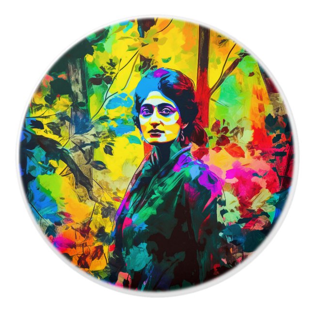 Pomo De Cerámica Belleza de otoño vibrante (Anverso)