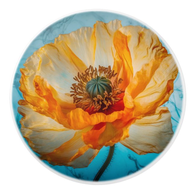 Pomo De Cerámica Belleza naranja (Anverso)