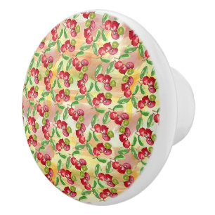 Pomo De Cerámica Berry salvaje acuarela