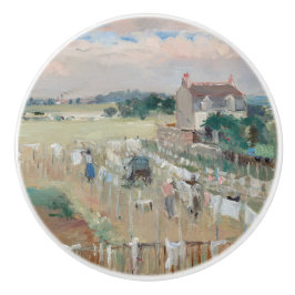 Pomo De Cerámica Berthe Morisot - Colgando la lavandería para secar