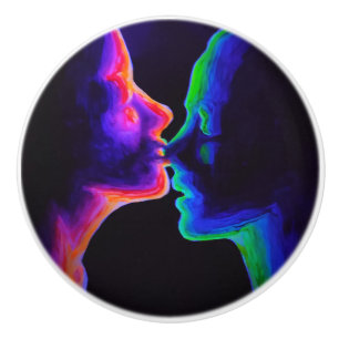 Pomo De Cerámica Beso en la luz ultravioleta