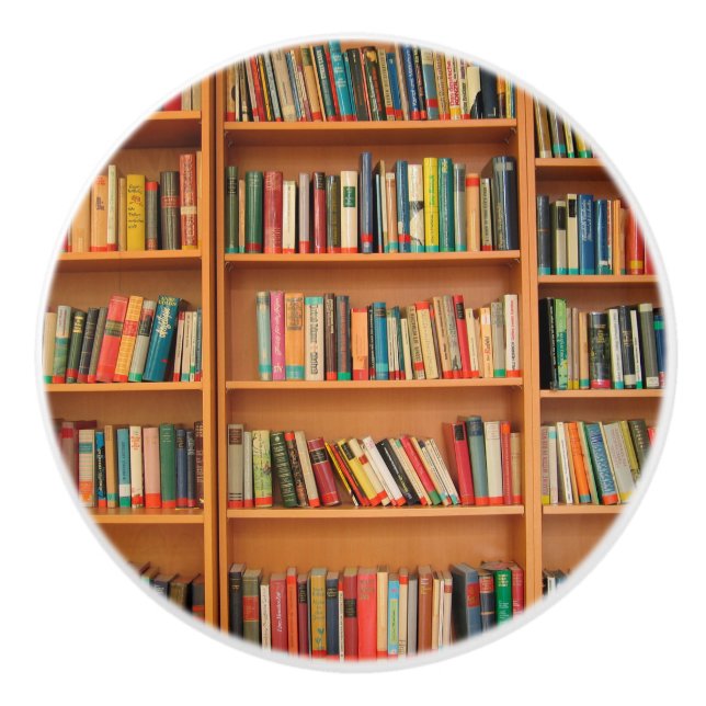 Pomo De Cerámica Biblioteca de libros Librería Lectura de Bookworm (Anverso)