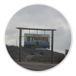 Pomo De Cerámica Bienvenidos a Wyoming Knob
