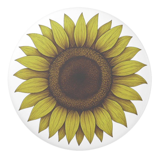 Pomo De Cerámica Big Beautiful Earthy Sunflower Unisex (Anverso)