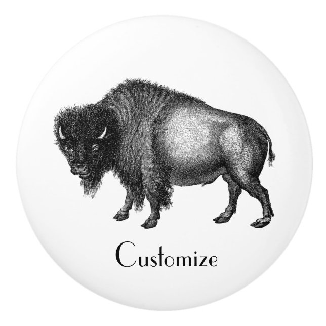 Pomo De Cerámica Big Bison Buffalo Thunder_Cove   (Anverso)