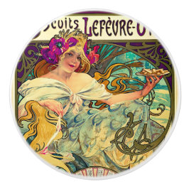 Pomo De Cerámica Biscuits Lefevre-Utile de Alphonse Mucha (1896)