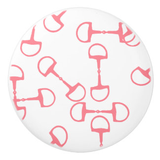Pomo De Cerámica Bits de caballos rosados