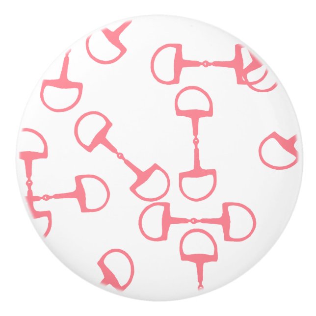 Pomo De Cerámica Bits de caballos rosados (Anverso)