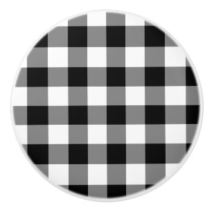 Pomo De Cerámica Black Gingham