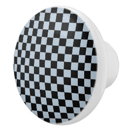 Pomo De Cerámica Black ice checkered pattern