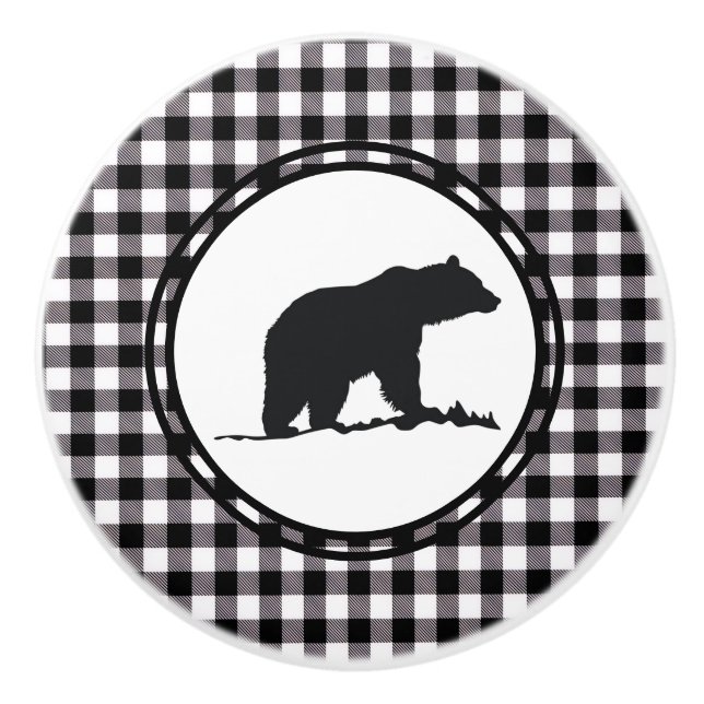 Pomo De Cerámica Black Plaid (Anverso)