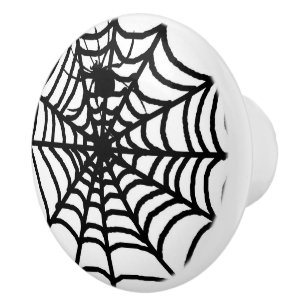 Pomo De Cerámica "Black Spider Web"