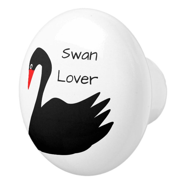 Pomo De Cerámica Black Swan Design Personalizado (Derecha)