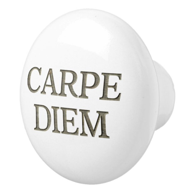 Pomo de cerámica blanca Carpe Diem (Derecha)