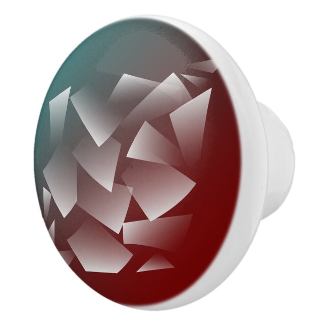 Pomo De Cerámica blanco roto en burdeos verde azulados (Derecha)