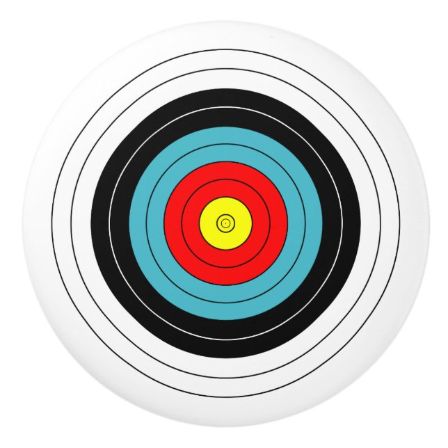 Pomo De Cerámica Blanco y blanco del tiro con arco deportivo (Anverso)