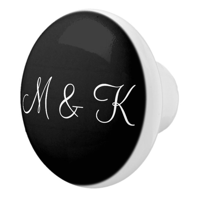 Pomo De Cerámica Blanco y negro personalizado (Derecha)