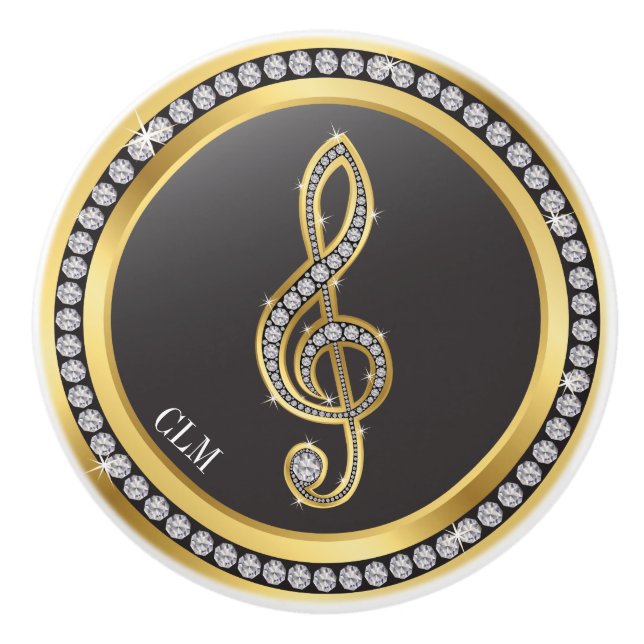 Pomo De Cerámica Bling Music Note Gabobs (Anverso)