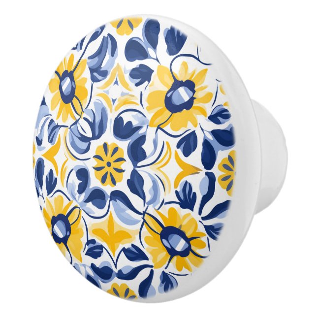 Pomo De Cerámica 💙 💛 Blogs alumbrados al sol Azulejos (Derecha)