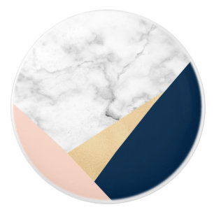 Pomo De Cerámica bloque azul del color del melocotón de mármol