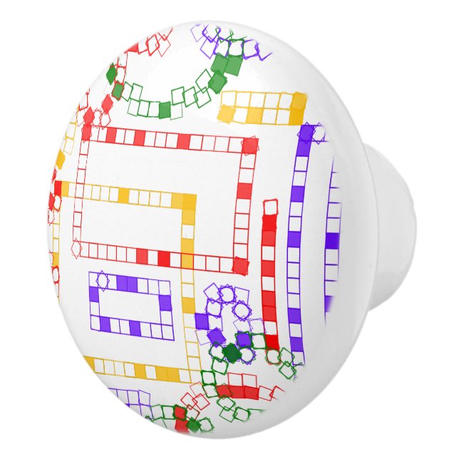 Pomo De Cerámica Bloques geométricos verde azul amarillo rojo (Derecha)