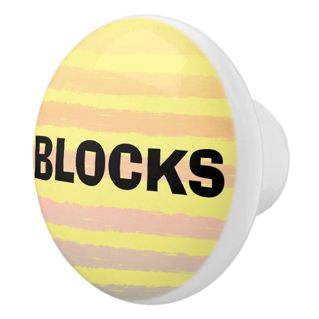 Pomo De Cerámica Bloques Rayas Púrpura Amarillo (Derecha)