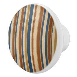 Pomo De Cerámica Blue beige gold and bronze stripes