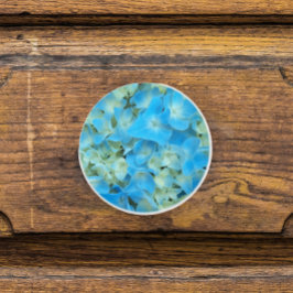 Pomo De Cerámica Blue French Hydrangea Floral
