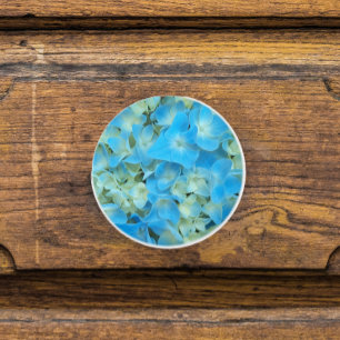 Pomo De Cerámica Blue French Hydrangea Floral