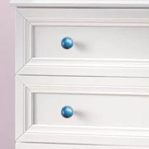 Pomo De Cerámica Blue Gold Faux Marble Orb
