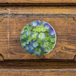Pomo De Cerámica Blue Hydrangea Buds Floral