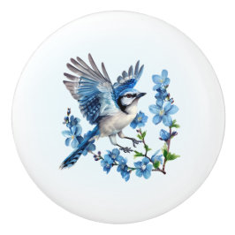 Pomo De Cerámica Blue Jay Floral