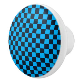 Pomo De Cerámica Blueberry checkered pattern