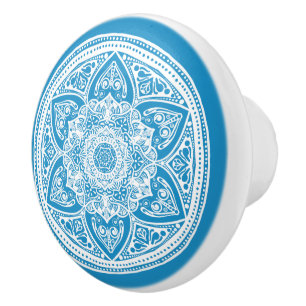 Pomo De Cerámica Bluebird Mandala