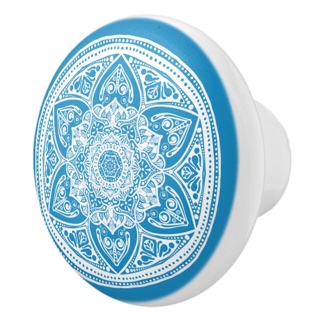 Pomo De Cerámica Bluebird Mandala (Derecha)