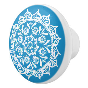 Pomo De Cerámica Bluebird Mandala