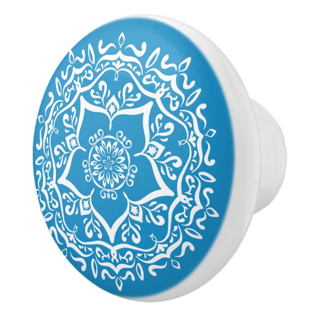 Pomo De Cerámica Bluebird Mandala (Derecha)