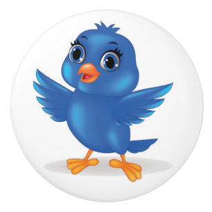 Pomo De Cerámica Bluebirds Bring Happiness - SRF