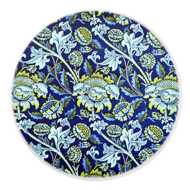 Pomo De Cerámica Bluewey, un diseño de William Morris, (Anverso)