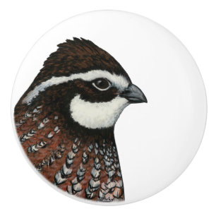 Pomo De Cerámica Bobwhite Quail Head