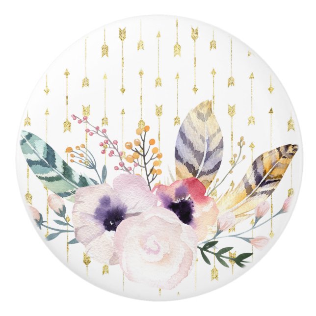 Pomo De Cerámica Boho Bouquet (Anverso)