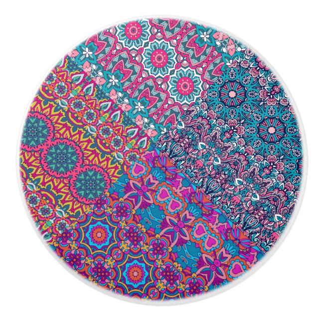 Pomo De Cerámica Boho Colorful   (Anverso)