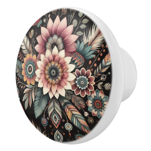 Pomo De Cerámica Boho florece por la noche (Derecha)